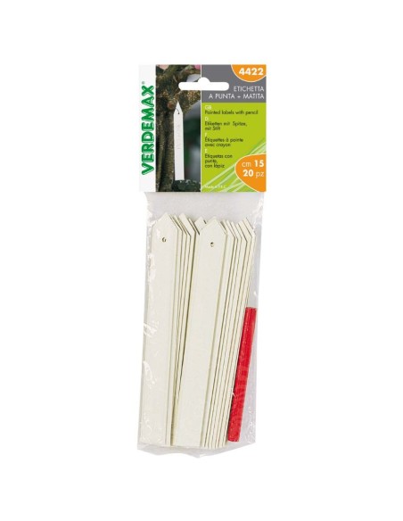 ETICHETTA A PUNTA COLORE BIANCO BUSTA 20 PZ+MATITA