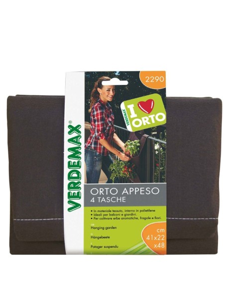ORTO APPESO 4 TASCHE PER PIANTE E FIORI BALCONE