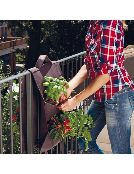 ORTO APPESO 4 TASCHE PER PIANTE E FIORI BALCONE