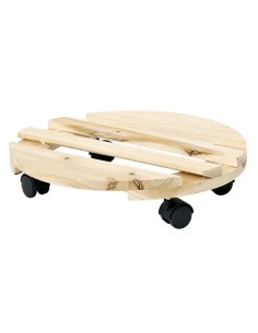 TROLLEY ROTONDO IN LEGNO NATURALE DIAM. CM 30