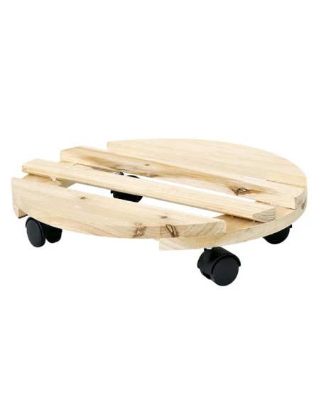 TROLLEY ROTONDO IN LEGNO NATURALE DIAM. CM 30