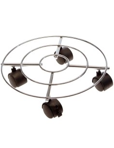 TROLLEY ROTONDO IN ACCIAIO CON 4 RUOTE 30 CM