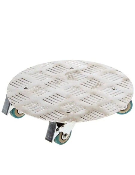 TROLLEY ROTONDO IN ALLUMINIO 4 RUOTE ,2 CON FRENO
