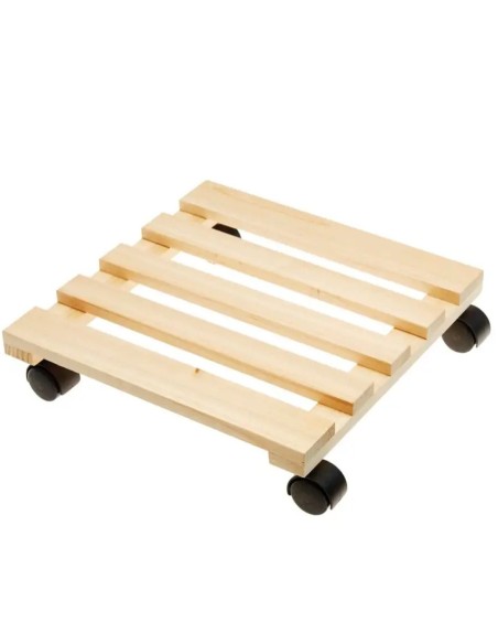 TROLLEY QUADRATO LEGNO 4 RUOTE PIU' BLOCCAGGIO