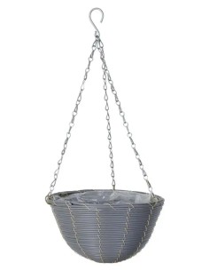 VASO BASKET GRIGIO CON SUPPORTO DIAMETRO 30 CM