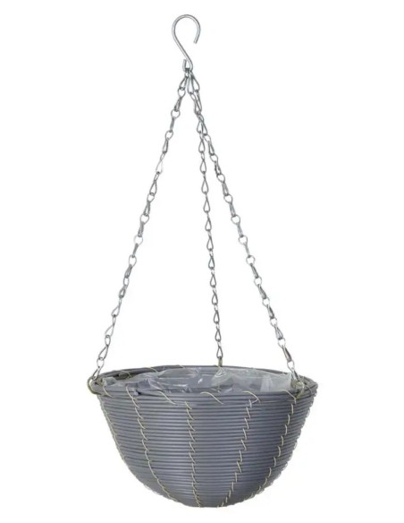 VASO BASKET GRIGIO CON SUPPORTO DIAMETRO 30 CM