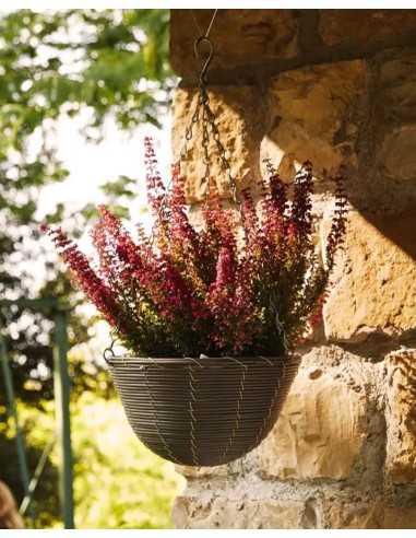 VASO BASKET GRIGIO CON SUPPORTO DIAMETRO 30 CM