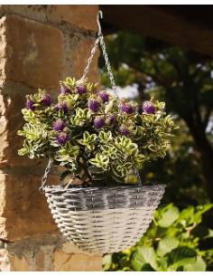 VASO BASKET BIANCO/GRIGIO CON SUPPORTO 30 CM 2